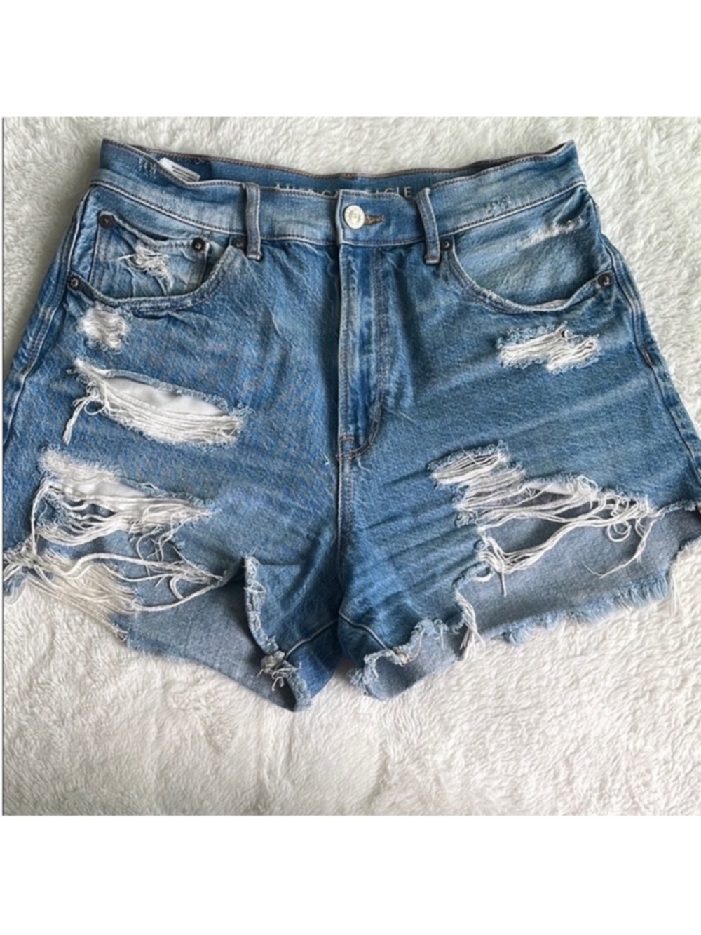 American Eagle Outfitters Distressed Denim High Waisted Shorts